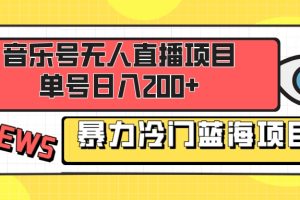 （8300期）音乐号无人直播项目，单号日入200+ 妥妥暴力蓝海项目 最主要是小白也可操作