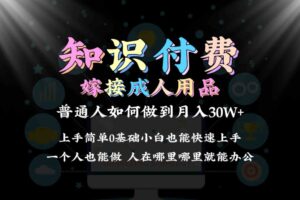 2024普通人做知识付费结合成人用品如何实现单月变现30w➕保姆教学1.0