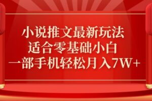 小说推文最新真人哭玩法，适合零基础小白，一部手机轻松月入7W+【揭秘】