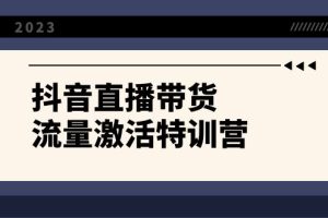 抖音直播带货-流量激活特训营，入行新手小白主播必学（21节课+资料）