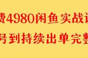 （8359期）外面收费4980闲鱼无货源实战教程 单号4000+