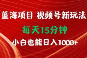 （9813期）蓝海项目视频号新玩法 每天15分钟 小白也能日入1000+