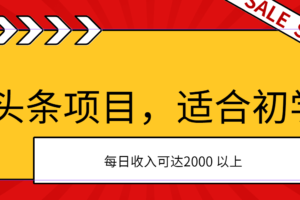 （11384期）AI头条项目，适合初学者，次日开始盈利，每日收入可达2000元以上