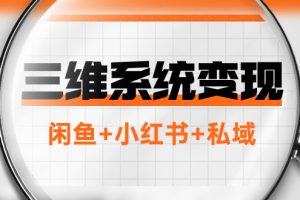 （7898期）三维系统变现项目：普通人首选-年入百万的翻身项目，闲鱼+小红书+私域