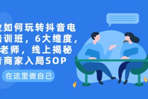 （6228期）企业如何玩转抖音电商培训班，6大维度，6位老师，线上揭秘抖音商家入局SOP