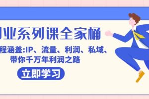 （7407期）创业系列课-全家桶，9大课程涵盖:IP 流量 利润 私域 带你千万年利润之路