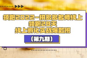 （3370期）领跑2022-拼多多名师线上领跑28天，线上孵化实战爆款班（第九期）