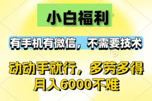 （12565期）小白福利，有手机有微信，0成本，不需要任何技术，动动手就行，随时随…