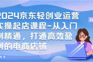 2024京东轻创业运营实操起店课程-从入门到精通，打通高效盈利的电商店铺