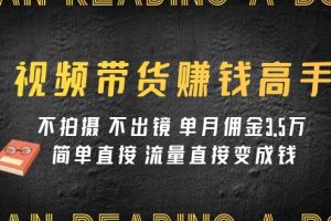 （7713期）视频带货赚钱高手课程：不拍摄 不出镜 单月佣金3.5w 简单直接 流量直接变钱