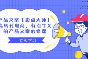 产品文案【卖点大师】高转化电商，有点牛X的 产品文案必修课