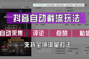 （12428期）抖音自动截流玩法，利用一个软件自动采集、评论、点赞、私信，全域引流