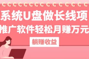 （12666期）用系统U盘做长线项目，推广软件轻松月赚万元（附制作教程+软件）