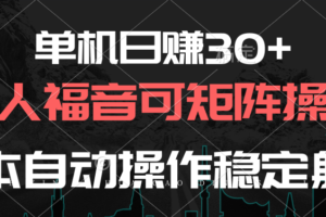 （10277期）单机日赚30+，懒人福音可矩阵，脚本自动操作稳定躺赚