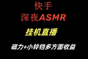 （8758期）快手深夜ASMR挂机直播磁力+小铃铛多方面收益