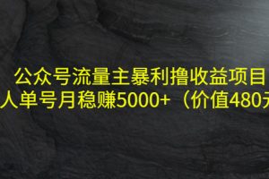 （4011期）公众号流量主暴利撸收益项目，单人单号月稳赚5000+（价值480元）