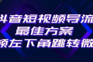 （10527期）抖音短视频引流导流最佳方案，视频左下角跳转微信，外面500一单，利润200+