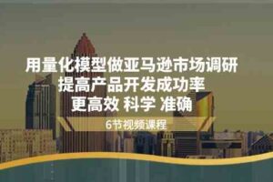 用量化模型做亚马逊市场调研，提高产品开发成功率，更高效科学准确