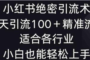 小红书绝密引流术，一天引流100＋精准流量，适合各个行业，小白也能轻松上手