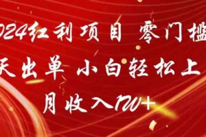 2024红利项目 零门槛当天出单 小白轻松上手 月收入1W+