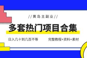 （6056期）黄岛主副业多套热门项目合集：日入几十到几百不等（完整教程+资料+素材）