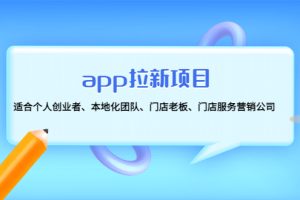 （4597期）app拉新项目：适合个人创业者、本地化团队、门店老板、门店服务营销公司