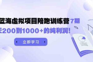 （9541期）黄岛主《淘宝蓝海虚拟项目陪跑训练营7期》每天200到1000+的纯利润