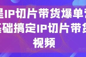 明星IP切片带货爆单营，0基础搞定IP切片带货短视频