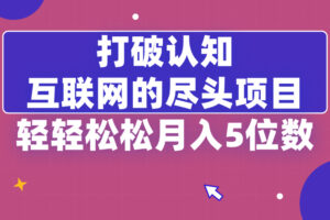 （8714期）打破认知，互联网的尽头项目，轻轻松松月入5位教