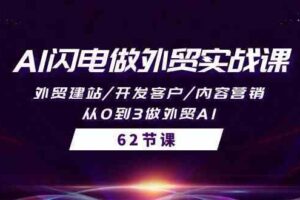 AI闪电做外贸实战课，外贸建站/开发客户/内容营销/从0到3做外贸AI（61节）