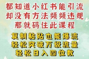 小红书靠复制粘贴一周突破万级流量池干货，以减肥为例，每天稳定引流变现四位数【揭秘】