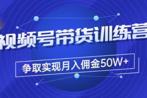 （3235期）收费4980的《视频号带货训练营》争取实现月入佣金50W+（课程+资料+工具）