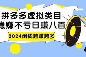 2024拼多多虚拟类目，日赚八百无本万利