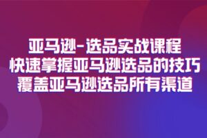 （11620期）亚马逊-选品实战课程，快速掌握亚马逊选品的技巧，覆盖亚马逊选品所有渠道