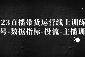 （5122期）2023直播带货运营线上训练营，起号-数据指标-投流-主播训练