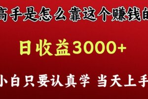 看高手是怎么赚钱的，一天收益至少3000+以上，小白当天上手