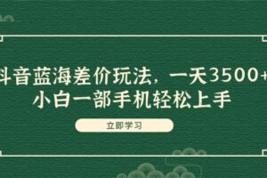 （11903期）抖音蓝海差价玩法，一天3500+，小白一部手机轻松上手