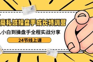 电商私域操盘手成长特训营：从小白到操盘手全程实战分享-24节线上课