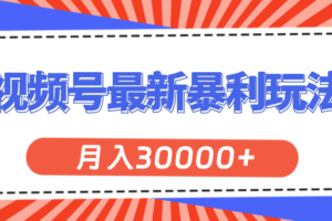 （11588期）视频号最新暴利玩法，轻松月入30000+