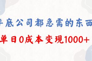 （8497期）年底必做项目，每个公司都需要，今年别再错过了，0成本变现，单日收益1000