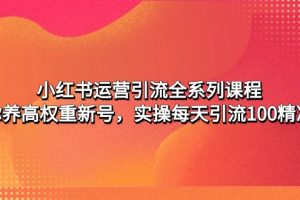 （4950期）小红书运营引流全系列课程：教你养高权重新号，实操每天引流100精准粉