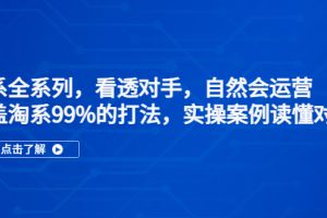 （5233期）淘系全系列，看透对手，自然会运营，覆盖淘系99%·打法，实操案例读懂对手