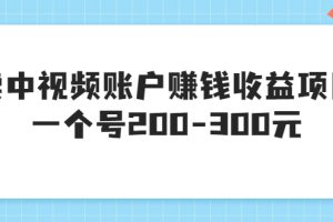 （3247期）某599元收费培训：卖中视频账户赚钱收益项目 一个号200-300元（13节完整版)