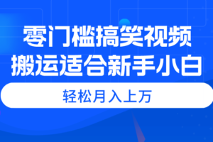 （11026期）零门槛搞笑视频搬运，轻松月入上万，适合新手小白