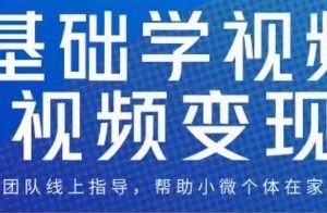 0基础学视频号短视频变现，适合新人学习的短视频变现课