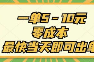 （11481期）一单5-10元，零成本，最快当天即可出单