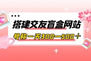 （3793期）搭建交友盲盒网站，号称一天300—500＋【源码+教程】