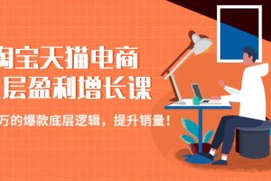 （4633期）淘宝天猫电商七层盈利增长课：月入N万的爆款底层逻辑，提升销量！