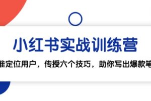 （12925期）小红书实战训练营：精准定位用户，传授六个技巧，助你写出爆款笔记