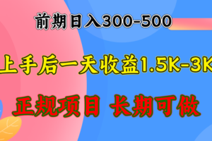 （12975期）前期收益300-500左右.熟悉后日收益1500-3000+，稳定项目，全年可做